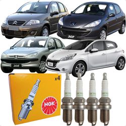 Jogo De Velas Ngk Peugeot 206 207 C3 1.4 8v Flex N... - Campos Autopeças