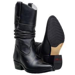 Bota Sanfonada Masculina Em Couro Nobre Cor Preto - 017-preto - CAPELLI BOOTS