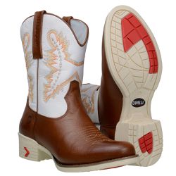 Bota Country Masculina Texana Com Solado Branco Em Couro Legitimo - 19 - CAPELLI BOOTS