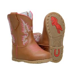 Texana Infantil Baby Solado Borracha - 054cas-rosa - CAPELLI BOOTS