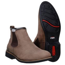 Botina Masculina Em Couro Nobre Cor Café Bico Redondo - 1043-cafe - CAPELLI BOOTS