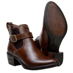 Botinha Feminina Cano Curto Moda Country Couro Nobre Pinhão - 2012-pin... - CAPELLI BOOTS