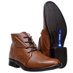 Coturno Casual Masculino Em Couro Nobre Cor Pinhão - 2725 - CAPELLI BOOTS