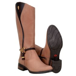 Bota Montaria Feminina Cano Alto 100% Couro Nobre Cor Madeira - 3005-M... - CAPELLI BOOTS