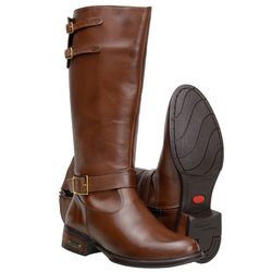 Bota Montaria Feminina Em Couro Legítimo Cor Pinhão - 3033-pinhao - CAPELLI BOOTS