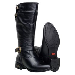 Bota Montaria Feminina Cano Longo Em Couro Preto - 3033-preto - CAPELLI BOOTS