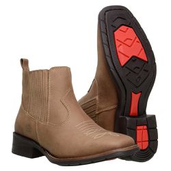 Botina Country Feminina Em Couro Nobre Na Cor Oliva - 472-bege - CAPELLI BOOTS