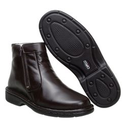 Botina Alto Conforto Masculina Em Couro Café Com Zíper - 530-cafe - CAPELLI BOOTS