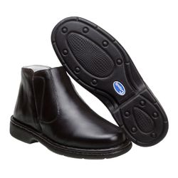 Botina Masculina Anti-stress Alto Conforto Em Couro Nobre - 570-cafe - CAPELLI BOOTS