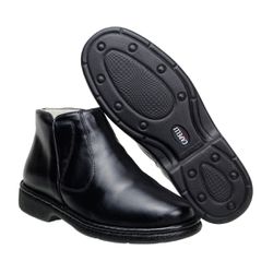 Botina Social Anti-stress Couro Nobre Elástico Lateral - 570-preto - CAPELLI BOOTS