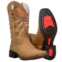 Bota Feminina Cano Médio Em Couro Nobre Cor Crazy Horse Tabaco - 59254... - CAPELLI BOOTS