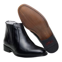 Botina Social Masculina Com Detalhe Em Elástico Cor Preta - 700 - CAPELLI BOOTS