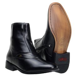 Bota Social Masculina Em Couro Alto Conforto - 790-preto - CAPELLI BOOTS