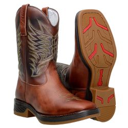 Texana Country Masculina Em Couro Nobre Cor Havana Sola Capelli - 8086... - CAPELLI BOOTS