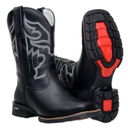 Bota Masculina Texana Em Couro Bovino Legítimo Preto Solado Texas - 82... - CAPELLI BOOTS