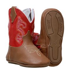 Texana Baby Country Couro Vermelho - Baby-Verm - CAPELLI BOOTS