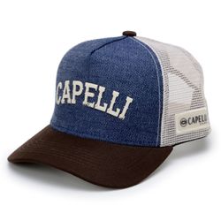 Boné Personalizado Oficial Capelli Cor Azul Jeans Aba Café - bone-azu... - CAPELLI BOOTS