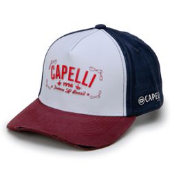 Boné Capelli Unissex Na 3 Cores Bordô Azul e Branco - bone-bordo-azul-... - CAPELLI BOOTS