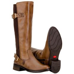 Bota Montaria Feminina Em Couro Pinhão Com Elástico No Cano - 3046 - CAPELLI BOOTS