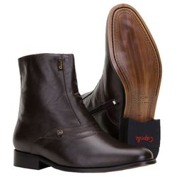 Botina Social Masculina Cano Médio Em Couro Legítimo - 790-cafe - CAPELLI BOOTS