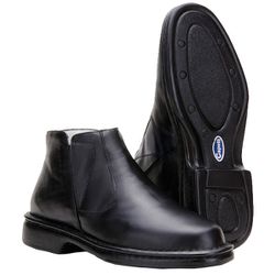 Botina Social Anti-stress Couro Nobre Elástico Lateral - 570-preto - CAPELLI BOOTS