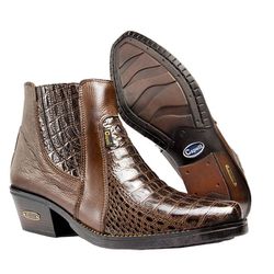 Botina Country Masculina De Couro Nobre Café - 750-Cafe - CAPELLI BOOTS