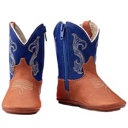 Bota Country Baby Em Couro Cor Azul - Baby-Azul - CAPELLI BOOTS