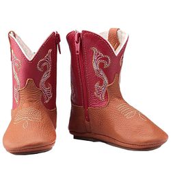 Texana Baby Country Couro Vermelho - Baby-Verm - CAPELLI BOOTS