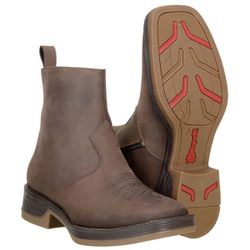 Bota Coturno Texana Masculina Em Couro Nobre Com Zíper - 9021 - CAPELLI BOOTS