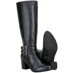 Bota Montaria Feminina De Salto Em Couro Legítimo Cor Preto - 3049-Pre... - CAPELLI BOOTS