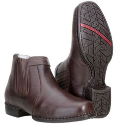 Botina Masculina Social Palmilha De Gel Conforto Em Couro Café - 2700-... - CAPELLI BOOTS