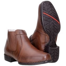 Botina Social Masculina Em Couro Pinhão Alto Conforto - 2700-pin - CAPELLI BOOTS