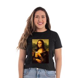 Camiseta Baby Look Open Beer - Estampada Monalisa ... - CAPITÃO PIRATA