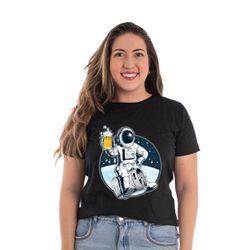 Camiseta Baby Look Open Beer - Estampa Astronauta ... - CAPITÃO PIRATA