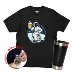 Camiseta + Copo - Astronauta Beer - 100% ALGODÃO -... - CAPITÃO PIRATA