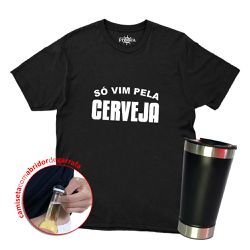 Camiseta + Copo - Só Vim Pela Cerveja - 100% ALGOD... - CAPITÃO PIRATA