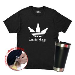 Camiseta + Copo - Bebidas - 100% ALGODÃO - CAM0132... - CAPITÃO PIRATA