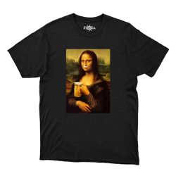 Camiseta Estampa - Mona Lisa Masculina com Abridor... - CAPITÃO PIRATA