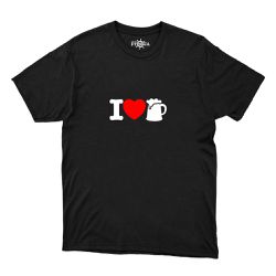 Camiseta Preta - Estampa I Love Beer. - CAM0020 - CAPITÃO PIRATA