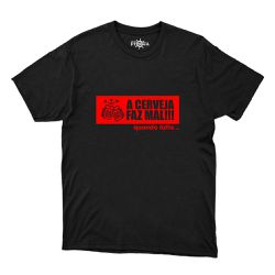 Camiseta Preta - Cerveja Faz Mal Quando Falta... -... - CAPITÃO PIRATA