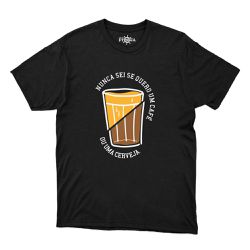 Camiseta Frases Café ou Cerveja Masculina com Abri... - CAPITÃO PIRATA