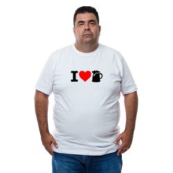 Camiseta Plus Size - Desenho I Love Beer. - CAM002... - CAPITÃO PIRATA