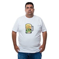 Camiseta Plus Size - Estampa Caneca De Cerveja. - ... - CAPITÃO PIRATA