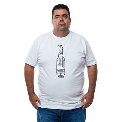Camiseta Plus Size - Desenho Garrafa Labirinto. - ... - CAPITÃO PIRATA