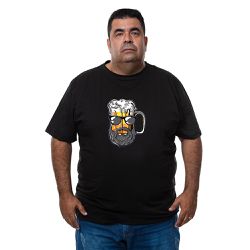 Camiseta Plus Size - Imagem Caneca de Cerveja. - C... - CAPITÃO PIRATA