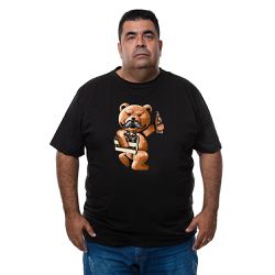 Camiseta Plus Size - Estampa Ursinho Ted - CAM018... - CAPITÃO PIRATA