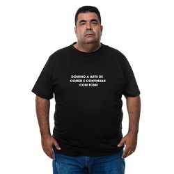 Camiseta Plus Size - Frase Domino A Arte de Comer.... - CAPITÃO PIRATA