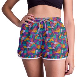 Short Feminino - Colorido - Folhas - RSF0126 - CAPITÃO PIRATA