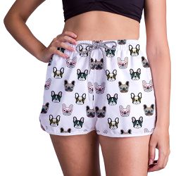 Short Feminino - Branco - Cachorros - RSF0147 - CAPITÃO PIRATA