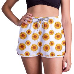 Short Feminino - Branco - Floral - RSF0149 - CAPITÃO PIRATA